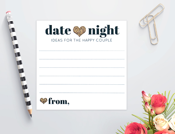 Date Night Idea Cards Wedding Advice Cards 