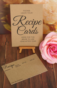 recipe card sign